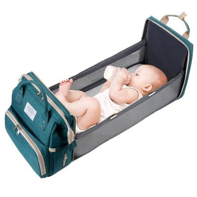 China With USB Baby Sleeping Bag Travel Diaper Mummy Bag Backpack Crib Diaper Changing Table Pads Waterproof Maternity Mummy Diaper Bag for sale