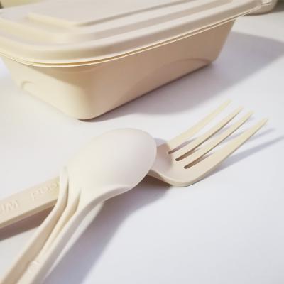 China paper & Disposable Cardboard Eco Bagasse Take Out Food Containers Biodegradable Lunch Box Knife Fork Spoon for sale