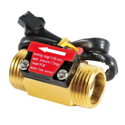 China ESMYF-B1 High Precision DC5-15V Brass Material Hall Flow Meter / Flow Sensor For 1-25L/min ESMYF-B1 for sale