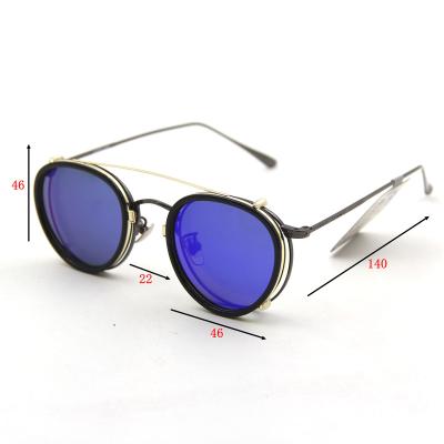 China Fashionable Metal Glass Frame Clip On Sunglasses UV400 Polarized Sunglasses for sale