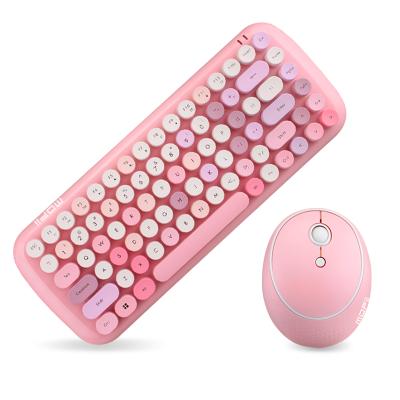 China 2022 Colorful Ultra Thin Candy Girls Commercial Office USB 2.4G Female Wireless Keyboard And Mouse Set for sale