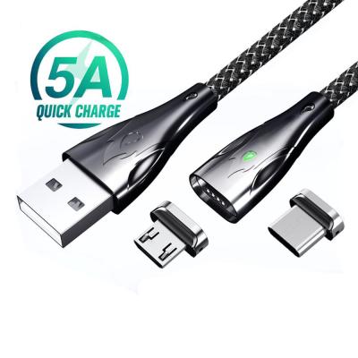 China USB Microphone Cable Magnetic USB Cable Zinc Alloy Durable Nylon Quick Charging USB Charging Cable for sale