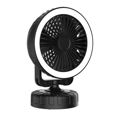 China Cooling Electric Desk Held Mini Fans Handheld Portable Rechargeable Grip Stand Holder Hot Selling LED Light Small Table for sale