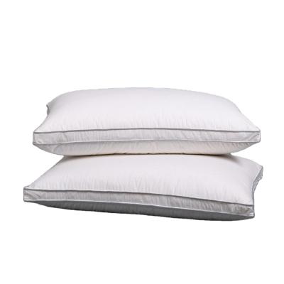 China High Quality Anti-Static 85% Royal White Down Filled Goose Duck Down Filled Gusset Three Chamber Pillow for sale