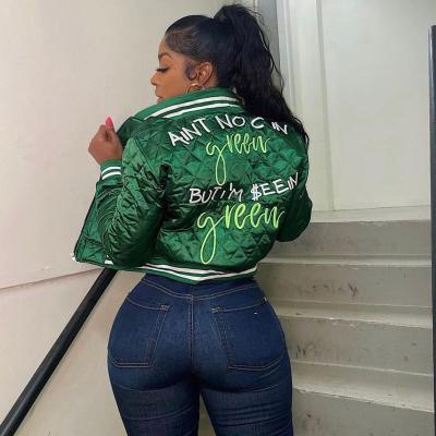 China wholesale Anti-wrinkle designer brand clothing fashion baseball jacket cropped embroidered varsity jackets for women for sale