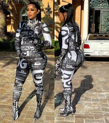 China One-piece women 2023 fashion high fashion clothing anti-pilling bodycon overalls pants long sleeve wholesale overalls for sale