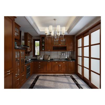 China Industrial European Sideboard Hood Cabinet Wood Kitchen Style Construction Wood Veneer Cabinet for sale