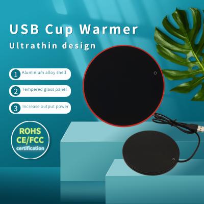 China Best-selling Desktop Coffee Cup Warmer Ultra-thin Mug Warmer Stand Warmer In One Set Electric Mug Warmer Desktop Mug Warmer for sale