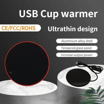 China 2021 Ultra-thin Excellent Quality Usb Warmer Coffee Mugs Mok Cup Heating Cup Warmer Coffee Cup Holder Electric Cup Heater for sale