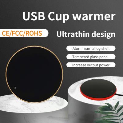 China 2021 Factory Price Induction Cup Warmer Ultra-thin Flat Cup Heater Cheap Cup Warmer With Thermostat Coffee Mug Warmer USB for sale