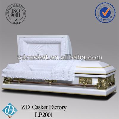 China Porcelain-style American American-made White Steel Casket (White Pieta) for sale