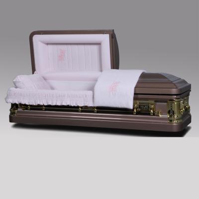 China American style steel casket with metal plate (1803) for sale