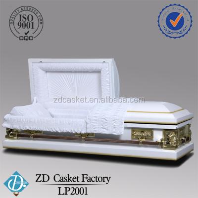 China American Style Metal Painted Caskets (White Pieta) for sale