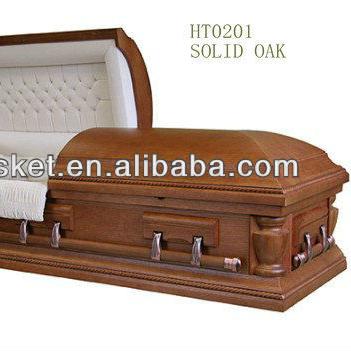 China American style solid oak wood coffin for sale