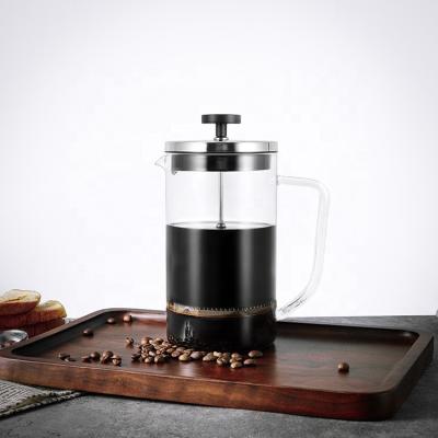 China WITH LID 1000ml Large Borosilicate Double Wall Glass Coffee Antique Single Wall French Press Coffee Pots Maker for sale