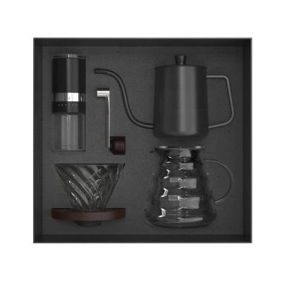 China Agriculture Premium Gift Box Outdoor Travel Drip Coffee v60 Set With Pour Over Manual Coffee Maker Filter Kettle Grinder for sale