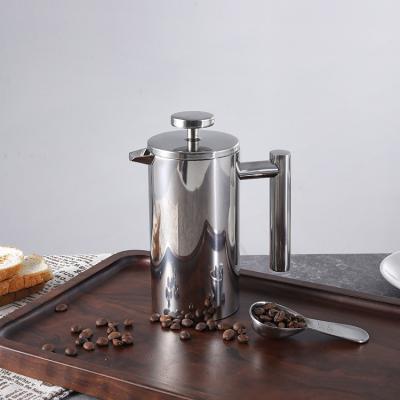 China WITH LID 350 ml 304 Coffee Plunger 18/8 Double Wall Stainless Steel French Press Cafetiere With Filter for sale