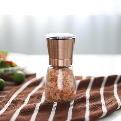 China Viable Manual Salt and Pepper Shakers Grinders Seasoning Glass Bottle Wholesale, Coarseness Adjustable, Salt Pepper Grinder with Grinder for sale