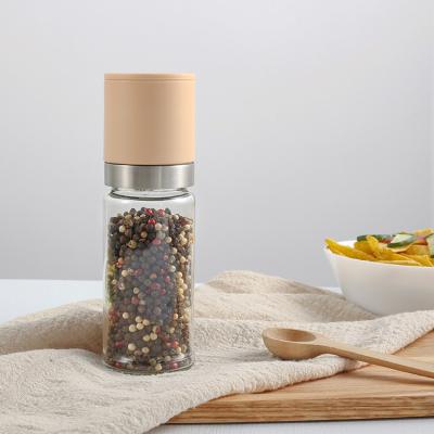 China Coloful Large Capacity 6oz Sustainable High Quality Spice Salt and Pepper Grinder with Ceramic Burrs Core for Kitchen BBQ Table for sale