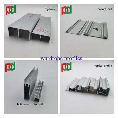 China 6m Aluminium Sliding Wardrobe Door Profiles OEM Corrosion Resistant for sale