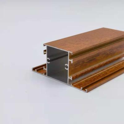 China Libya Algeria Wood Finish Aluminium Profiles Powder Coated Aluminum Extrusions for sale