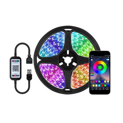 China Smart Home SMD 5050 Ultra Thin Strobe Light Luz Intelligent RGB LED Strip Lights for sale