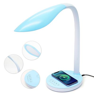 China Rotating Wireless Charger Function 360' Rotatable Touch Control 3 Touch Control Silicone LED Light Desk Reading Table Rubber Light Lamp AA for sale