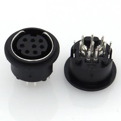 China SLDRMD-80SV 8 Pin Mini DIN Connector Female Connector DIN Plug Circular Vertical Vertical MINI DIN MALE PLUG for sale