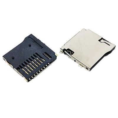 China 9 Pin Height Snap-in Micro Connector of 9 Contacts T SD Card 1.8mm for sale