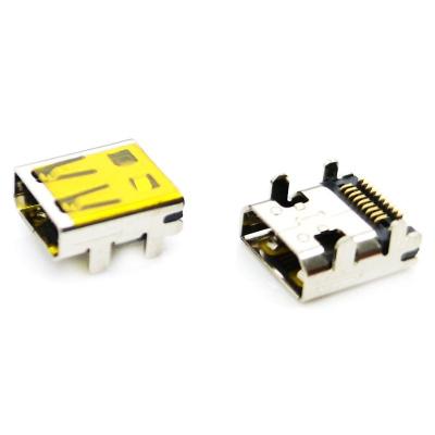 China 19PIN type forgold-plated type 2.0 connector or Ni-plated CUSTOMIZED JINBEILI right angle smt male PCB connector micro type c female for sale