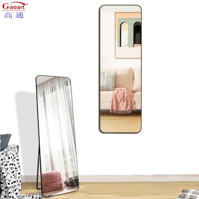 China Living Room Popular Design Large Black Stand Mirror with Unbreakable Sheet for sale