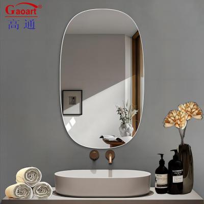 China Stylish Modern Wall Mirror Oval Nordic Design Luxury Glass Gym Shape Decor for Bathroom for sale