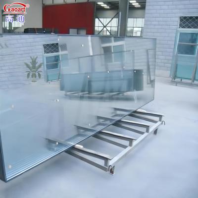 China Large Fire Beveled Frameless Building Tempered Glass Waker Pieces with Flat Structure for sale