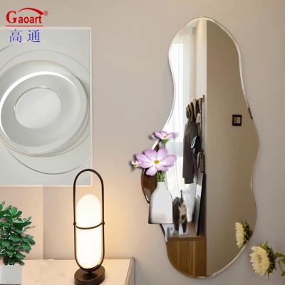 China Modern Glass Magic Gold Decorative Unbreakable Bath Wall Hanging Mirror for Every Day for sale