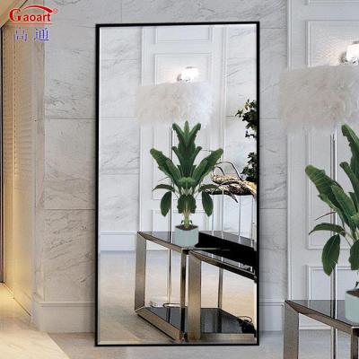 China Full Length Dressing Golden Bathroom Wall Hanging Mirror for Living Room Hair Salon for sale