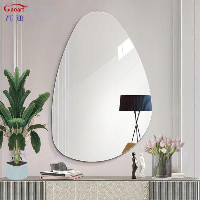 China Home Decor Irregular Wall Beauty Salon Big Dress Bath Furniture Barber Station Mirror for sale