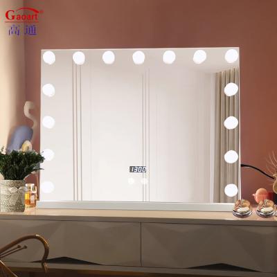 China Custom House Decor Fashion Design Style Chrome LED Makeup Vanity with Light Bulb Mirror for sale