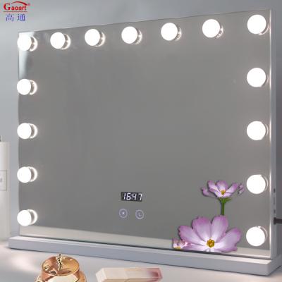 China Hollywood Big Fill Body Lighted Makeup Full Wall Light Hair Salon Vanity Cosmetic Mirror for sale