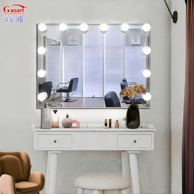 China Glas Spiegel Heimdekor Schimmer Spiegel Vollkörper Pro Kosmetik Eitelkeit Make-up LED Hollywood Lichter Spiegel zu verkaufen