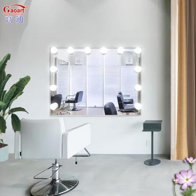 China Rectangle Hollywood Makeup Light Vanity Led Make Up Mirror With Led Lights For Makeup Portable for sale