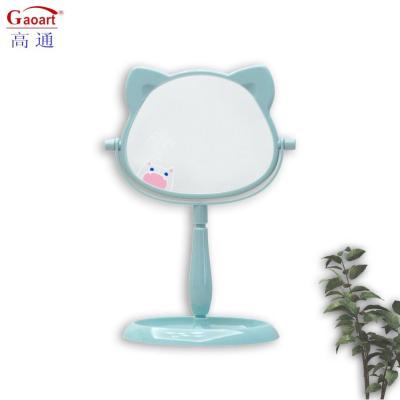 China Fashionable Design Plastic and Glass Mirror Standing Desktop Makeup Mirror for Travel for sale