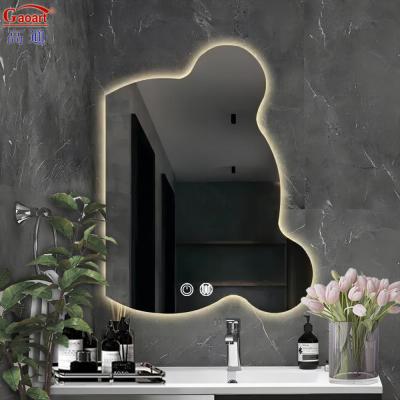 China Silver Mirror Bathroom Decoration LED Round Wall Mirror for Fogless Makeup in Small Shower for sale