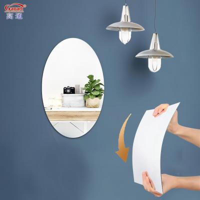 China Custom Plastic Flexible Sliver Stickers for Home Decor Wall Mirror Board Acrylic Shape for sale