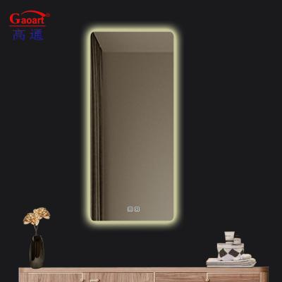 China Modern Design Glass Waterproof Smart Fitness Bevelled Touch Mirror With Led for Hotel for sale