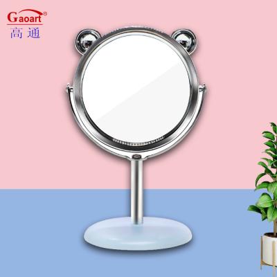 China Custom packing Cute Small Table Top Travel Cosmetic Standing Espejo Makeup Desk Mirror for sale