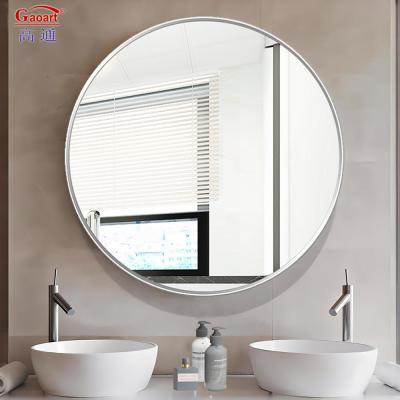 China Small Bathroom Golden Bedroom Decoration Metal Frame Mirror with Aluminium Alloy Frame for sale