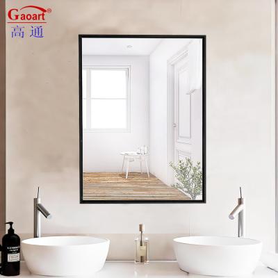 China Black Iron Framed Glass Mirror in Customized Size for Modern Hanging Bathroom Decor for sale