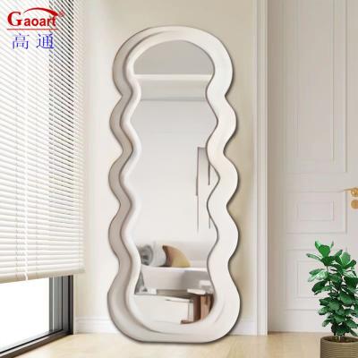 China MDF Glass Mirror Customized Frame Width Dressing Room Hotel Art Deco Wall Mount Personalized Long Mirror for sale