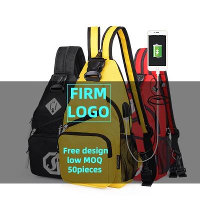 China Cross 2021 - custom oxford factory logo oxford body bag for men outdoor fashion sports waterproof sling backpack with usb filling unisex for sale