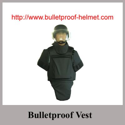 China Black Ballistic Body Armour with groin shoulder neck protection Vest for sale